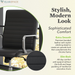 Sadie Executive Ergonomic Office Chair with Leather Upholstery, Chrome Arms and Back Support, Mid Back Desk and Computer Chair for Home Office or Conference Room, 360 Swivel, Black