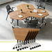 Folding Conference Room Table with Wheels, Flip Top Mobile Training Room Tables, Modular Rolling Meeting Table, Space Saving Conference Tables for Office Classroom Seminar, 6-12 Person（2Pcs）