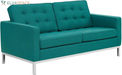 Loft Upholstered Fabric Mid-Century Modern Accent Arm Lounge Chair in Teal