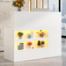 47" Reception Desk with LED Lights Power Outlets,L-Shaped Modern Front Table Reception Room Table with Cable Grommet,Lockable Drawers,Retail Checkout Counter for Lobby,Salon,Home Office Desk,White