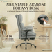 Big & Tall Desk Chair, Wide Executive Office Chair with Footrest Grey
