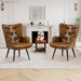 Boucle Accent Chair for Living Room, Upholstered Reading Chair with High Backrest, Tufted-Button Wingback Armchair for Bedroom, Dressing Room, Home Office, Ivory White