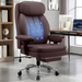 Big and Tall Office Chair with Lumbar Support, Executive Leather Computer Desk Chair, Heavy Duty Comfortable Gaming Chair with Double Layer Cushion & Footrest for Home Office Gaming