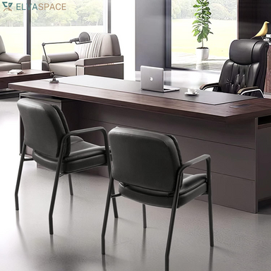 Office Guest Chair Reception Chair for Office Reception Lobby PU Leather Waiting Room Chair with Armrests Executive Office Chair Upholstered Set of 2