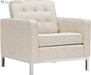 Loft Upholstered Fabric Mid-Century Modern Accent Arm Lounge Chair in Teal