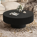 Modern round Coffee Table with Sturdy Base, White | Wood Sofa Center Table for Living Room,Office, Reception Room, Easy Assemble,
