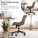 Green Office Desk Chair with Wheels Armless Vanity Chair Modern | Faux Leather Upholstered with Rocking Back, Swivel Height Adjustable Small Cute Computer Rolling Task Chair Ergonomic 300Lb