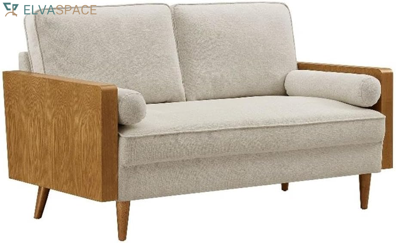 Kellan 72 Inch Velvet Sofa in Walnut Moss Green