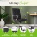 Sadie Executive Ergonomic Office Chair with Leather Upholstery, Chrome Arms and Back Support, Mid Back Desk and Computer Chair for Home Office or Conference Room, 360 Swivel, Black