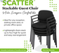Scatter Guest Office Chair, Armless Leather Seating for Waiting Rooms, Lobbies, Conference Areas, and Offices, Stackable Side Chair for Reception and Training Spaces, Black
