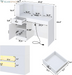 47" Reception Desk with LED Lights Power Outlets,L-Shaped Modern Front Table Reception Room Table with Cable Grommet,Lockable Drawers,Retail Checkout Counter for Lobby,Salon,Home Office Desk,White
