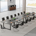 Tribesigns 8FT Conference Table, 94.49 L X 47.24 W X 29.53 H Inches Large Meeting Podcast Table for 10 People, Business Style Wooden Training Table with Strong Metal Frame for Office Conference