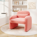 Modern Accent Chair for Living Room, Sherpa Fabric Upholstered Armchair W/Waist Pillow, Comfy Reading Chair W/Armrests, Small Single Sofa for Bedroom, Reception, Apartment, Office, White