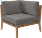 Clearwater Outdoor Patio Teak Wood 6-Piece Sectional Sofa in Gray Graphite