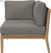 Clearwater Outdoor Patio Teak Wood 6-Piece Sectional Sofa in Gray Graphite