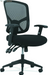 Sadie Executive Ergonomic Office Chair with Leather Upholstery, Chrome Arms and Back Support, Mid Back Desk and Computer Chair for Home Office or Conference Room, 360 Swivel, Black