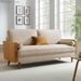 Kellan 72 Inch Velvet Sofa in Walnut Moss Green