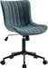 Green Office Desk Chair with Wheels Armless Vanity Chair Modern | Faux Leather Upholstered with Rocking Back, Swivel Height Adjustable Small Cute Computer Rolling Task Chair Ergonomic 300Lb