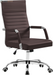 Ergonomic Office Desk Chair, Executive Ribbed Mid-Back PU Leather Conference Room Chair Adjustable Swivel Chair with Arms (1, Orange)
