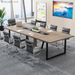 Tribesigns 8FT Conference Table, 94.49 L X 47.24 W X 29.53 H Inches Large Meeting Podcast Table for 10 People, Business Style Wooden Training Table with Strong Metal Frame for Office Conference