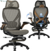 X100 Ergonomic Office Chair with Footrest, Big and Tall Home Desk Chair with 5D Flip-Up Arms, Adjustable 3D Lumbar Support,High Back Rolling Computer Chair, Swivel Mesh Chairs