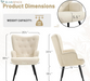 Boucle Accent Chair for Living Room, Upholstered Reading Chair with High Backrest, Tufted-Button Wingback Armchair for Bedroom, Dressing Room, Home Office, Ivory White