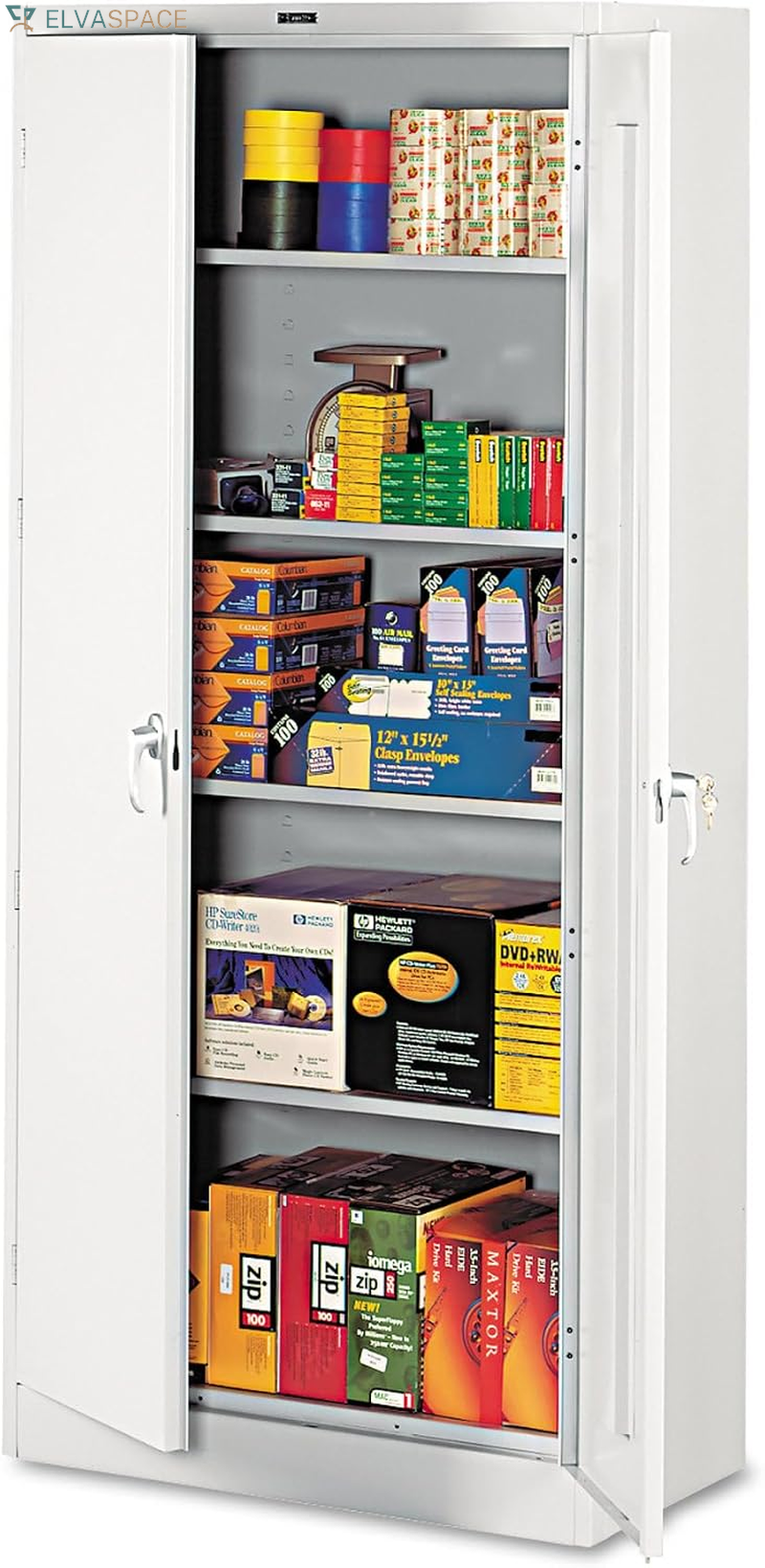 78" High Deluxe Cabinet, 36W X 24D X 78H, Light Gray