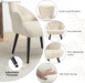 Boucle Accent Chair for Living Room, Upholstered Reading Chair with High Backrest, Tufted-Button Wingback Armchair for Bedroom, Dressing Room, Home Office, Ivory White