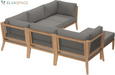 Clearwater Outdoor Patio Teak Wood 6-Piece Sectional Sofa in Gray Graphite