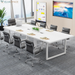 Tribesigns 8FT Conference Table, 94.49 L X 47.24 W X 29.53 H Inches Large Meeting Podcast Table for 10 People, Business Style Wooden Training Table with Strong Metal Frame for Office Conference