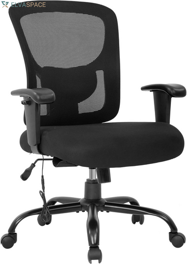 Big and Tall Office Chair 400Lbs Wide Seat Mesh Desk Chair Massage Rolling Swivel Ergonomic Computer Chair with Lumbar Support Adjustable Arms Task Chair for Heavy People