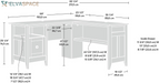 August Hill L-Shaped Corner Desk with Storage Drawer and Open Shelf for Home Office, in Dover Oak Finish