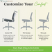 Sadie Executive Ergonomic Office Chair with Leather Upholstery, Chrome Arms and Back Support, Mid Back Desk and Computer Chair for Home Office or Conference Room, 360 Swivel, Black