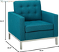 Loft Upholstered Fabric Mid-Century Modern Accent Arm Lounge Chair in Teal