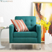 Loft Upholstered Fabric Mid-Century Modern Accent Arm Lounge Chair in Teal