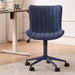 Green Office Desk Chair with Wheels Armless Vanity Chair Modern | Faux Leather Upholstered with Rocking Back, Swivel Height Adjustable Small Cute Computer Rolling Task Chair Ergonomic 300Lb