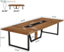 Tribesigns 8FT Conference Table, 94.49 L X 47.24 W X 29.53 H Inches Large Meeting Podcast Table for 10 People, Business Style Wooden Training Table with Strong Metal Frame for Office Conference