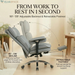 Big & Tall Desk Chair, Wide Executive Office Chair with Footrest Grey
