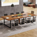 Tribesigns 8FT Conference Table, 94.49 L X 47.24 W X 29.53 H Inches Large Meeting Podcast Table for 10 People, Business Style Wooden Training Table with Strong Metal Frame for Office Conference
