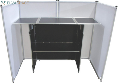 Aluminum Portable DJ Facade Booth Scrim & 54" Workstation Table