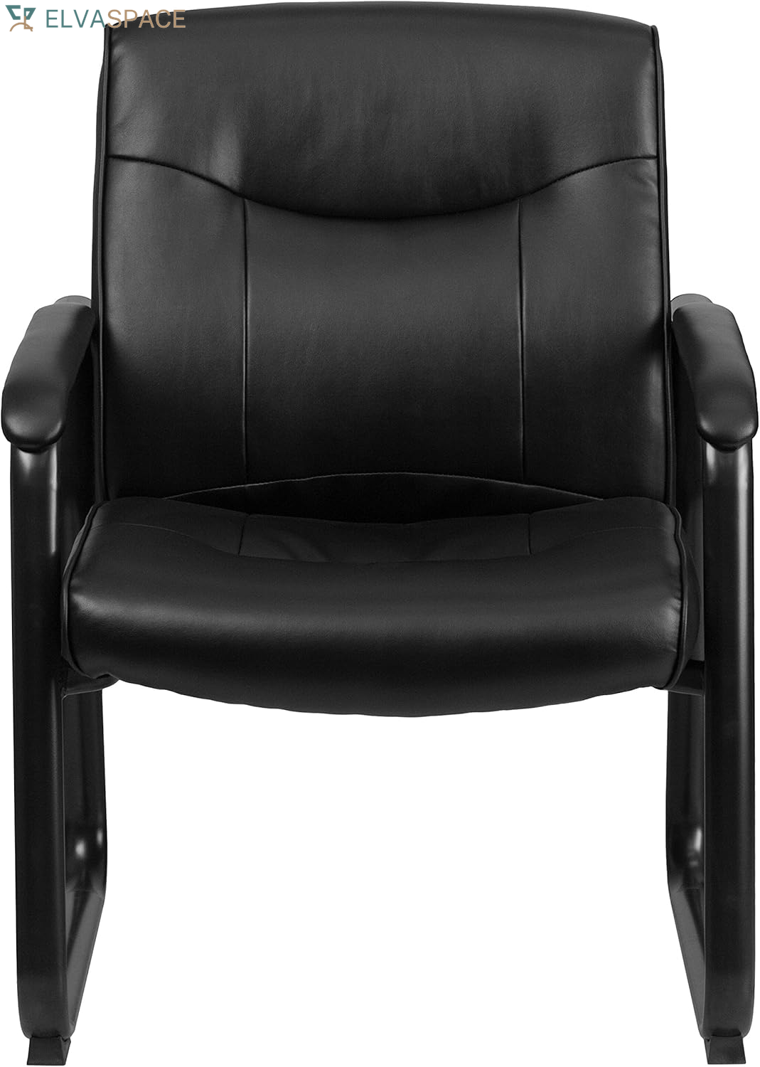 Hercules Series Big & Tall Leathersoft Executive Side Reception Chair, Padded Lobby Chair with 500-Lb. Static Weight Capacity, Black