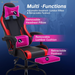 Gaming Chair Office Chair Desk Chair with Footrest Lumbar Support Headrest Armrest Task Rolling Swivel Ergonomic E-Sports Adjustable PC Gamer Chair (Red)