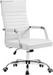 Ergonomic Office Desk Chair, Executive Ribbed Mid-Back PU Leather Conference Room Chair Adjustable Swivel Chair with Arms (1, Orange)