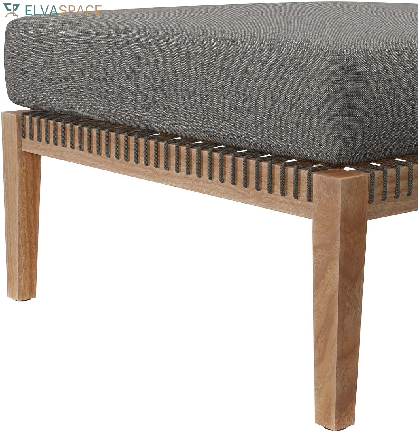 Clearwater Outdoor Patio Teak Wood 6-Piece Sectional Sofa in Gray Graphite