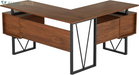 Reversible L-Shaped Computer Desk with File Cabinet, Brown | Drawers, Ideal for Home Office, Workspace Organization, Modern Design, Everyday Use