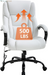 Big and Tall Office Chair 500Lb Wide Seat Massage Desk Chair Ergonomic Computer Chair with Headrest Lumbar Support Armrest Rolling Swivel Chair Adjustable PU Leather Task Chair for Adults Women(Brown)