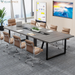 Tribesigns 8FT Conference Table, 94.49 L X 47.24 W X 29.53 H Inches Large Meeting Podcast Table for 10 People, Business Style Wooden Training Table with Strong Metal Frame for Office Conference