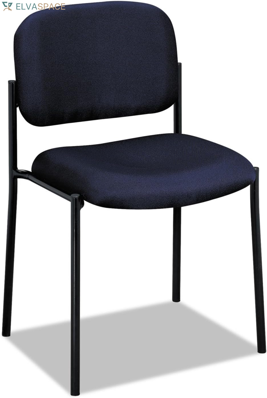 Scatter Guest Office Chair, Armless Leather Seating for Waiting Rooms, Lobbies, Conference Areas, and Offices, Stackable Side Chair for Reception and Training Spaces, Black