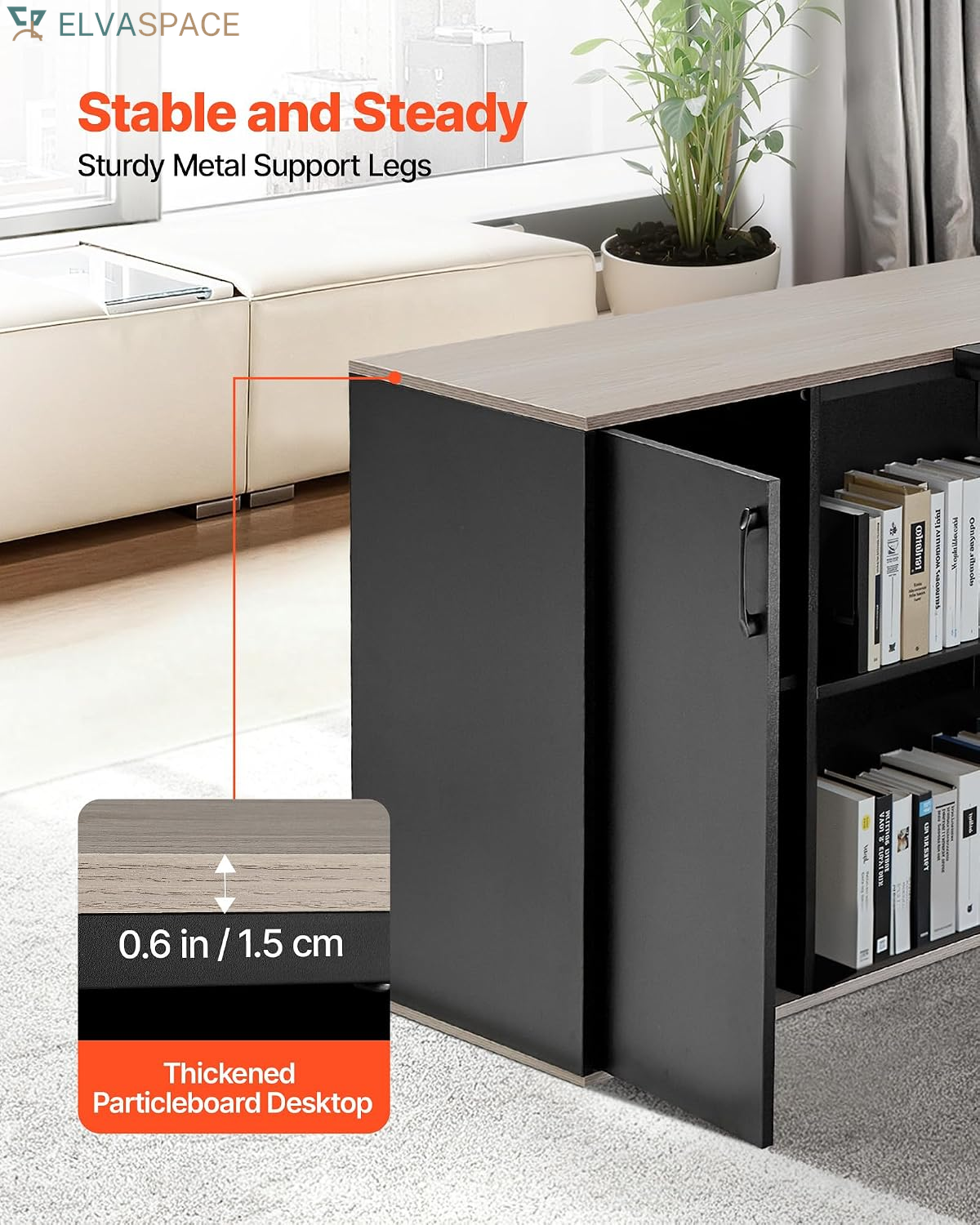 71" L-Shaped Executive Desk, Large Computer Desk with Drawers, File Storage Cabinet, CPU Stand, 350 LBS Load Capacity Corner Table, Easy Assembly, for Work Study
