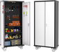 Storage Metal Cabinet 71" with Doors and 4 Shelves Adjustable Adjustable Feet and Lock Tall Storage Cabinet for Pantry Garage Craft Bedroom Office Shop
